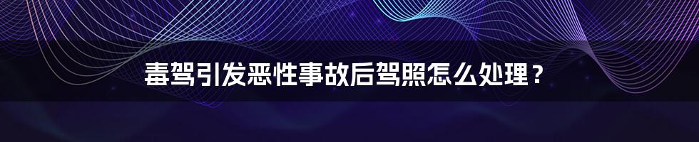 毒驾引发恶性事故后驾照怎么处理？