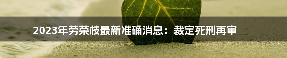 2023年劳荣枝最新准确消息:裁定死刑再审