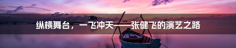 纵横舞台,一飞冲天——张健飞的演艺之路