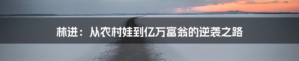 林进:从农村娃到亿万富翁的逆袭之路