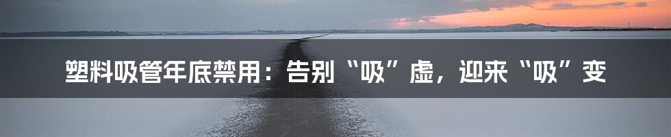 塑料吸管年底禁用：告别“吸”虚，迎来“吸”变