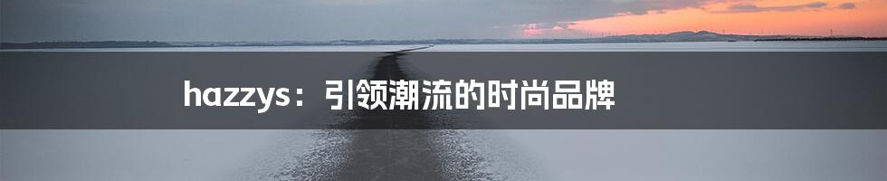 hazzys:引领潮流的时尚品牌