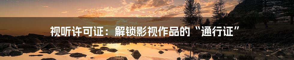 视听许可证:解锁影视作品的“通行证”