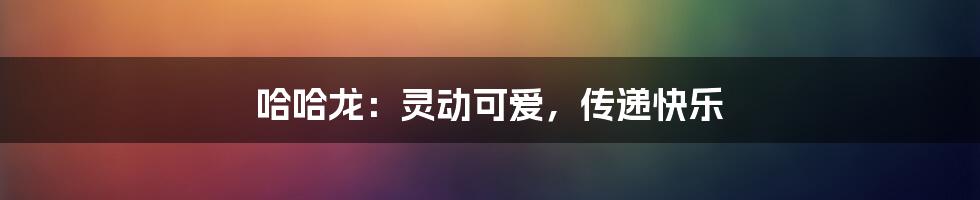 哈哈龙：灵动可爱，传递快乐