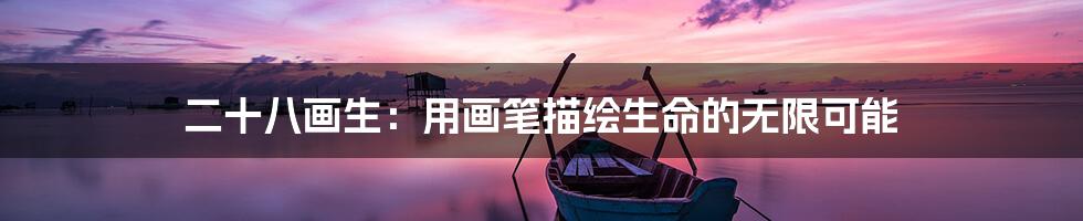 二十八画生：用画笔描绘生命的无限可能