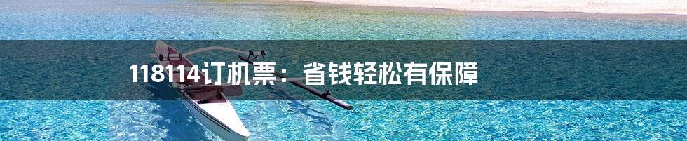 118114订机票：省钱轻松有保障