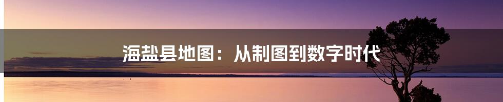 海盐县地图:从制图到数字时代