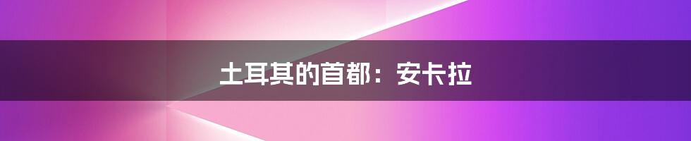 土耳其的首都：安卡拉