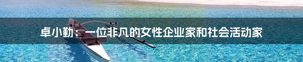 卓小勤:一位非凡的女性企业家和社会活动家