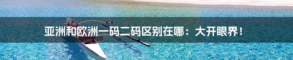 亚洲和欧洲一码二码区别在哪:大开眼界!