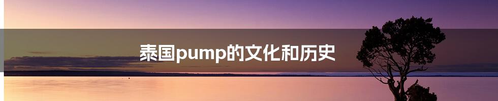 泰国pump的文化和历史