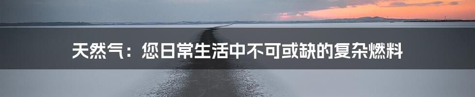 天然气：您日常生活中不可或缺的复杂燃料