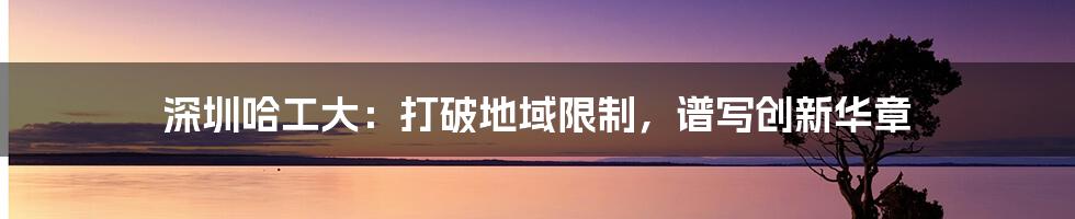 深圳哈工大:打破地域限制,谱写创新华章