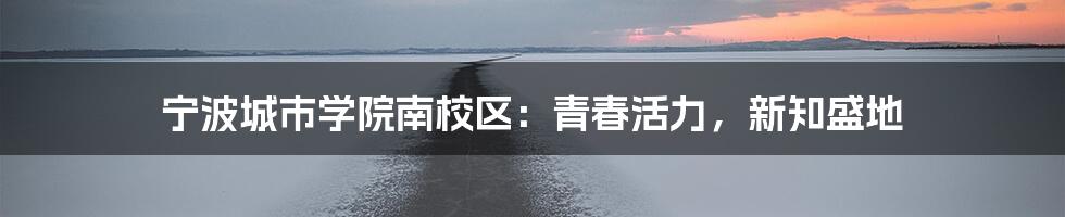 宁波城市学院南校区:青春活力,新知盛地