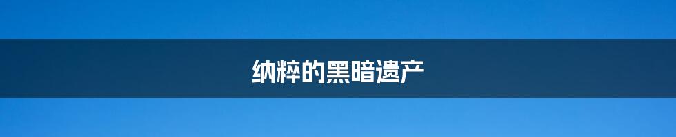纳粹的黑暗遗产