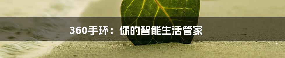 360手环：你的智能生活管家