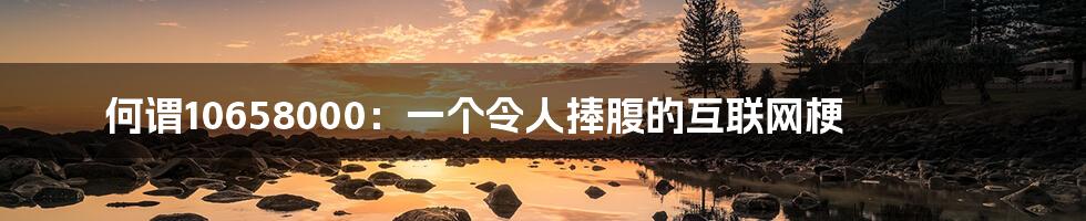 何谓10658000：一个令人捧腹的互联网梗