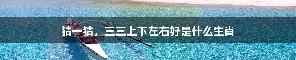 猜一猜,三三上下左右好是什么生肖