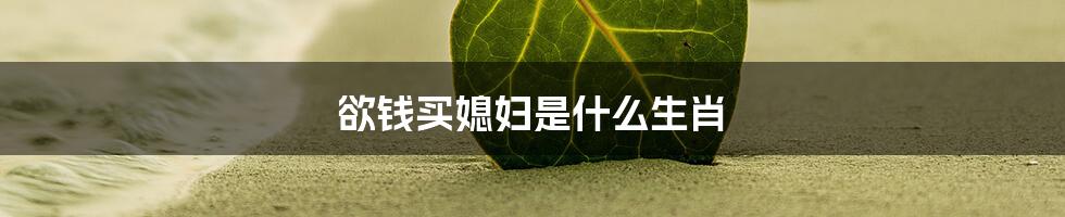 欲钱买媳妇是什么生肖