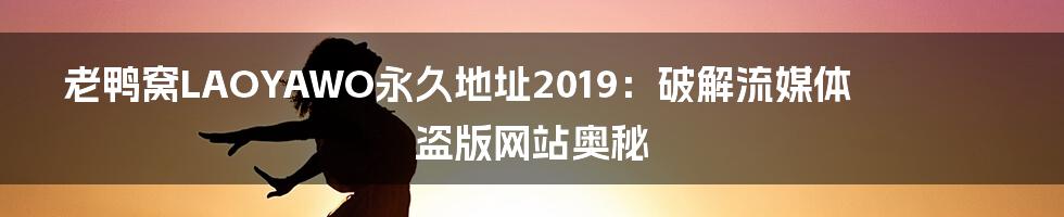 老鸭窝LAOYAWO永久地址2019:破解流媒体盗版网站奥秘
