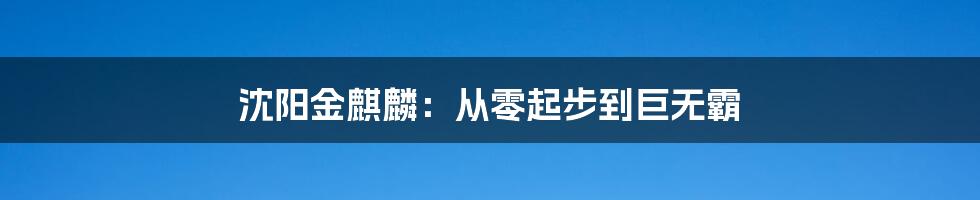 沈阳金麒麟:从零起步到巨无霸