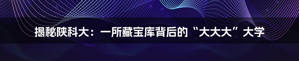 揭秘陕科大:一所藏宝库背后的“大大大”大学