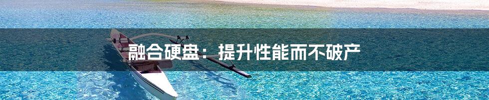 融合硬盘:提升性能而不破产