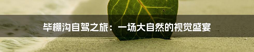 毕棚沟自驾之旅:一场大自然的视觉盛宴