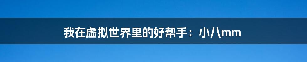 我在虚拟世界里的好帮手:小八mm
