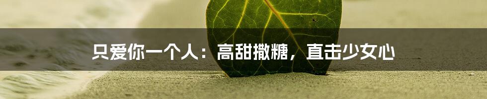 只爱你一个人:高甜撒糖,直击少女心