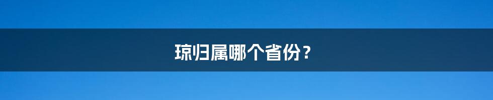 琼归属哪个省份?