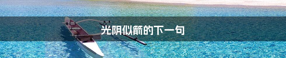 光阴似箭的下一句