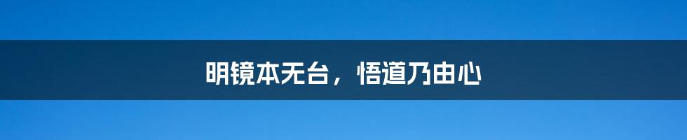 明镜本无台，悟道乃由心