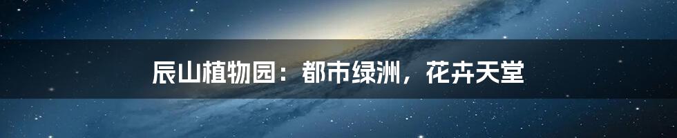 辰山植物园：都市绿洲，花卉天堂