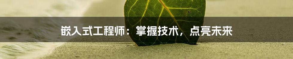 嵌入式工程师:掌握技术,点亮未来