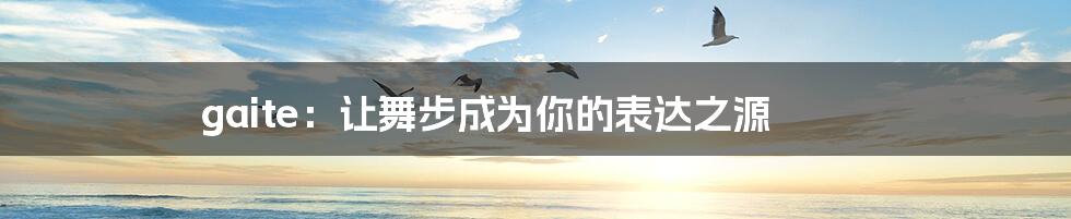 gaite:让舞步成为你的表达之源