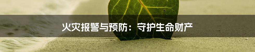 火灾报警与预防：守护生命财产