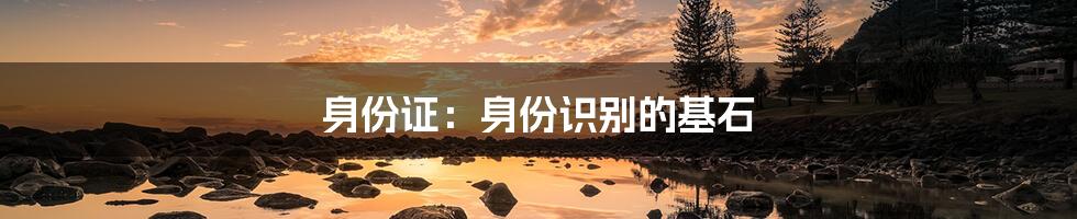 身份证:身份识别的基石