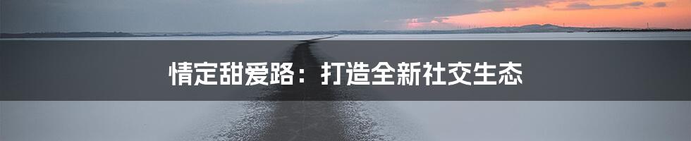 情定甜爱路:打造全新社交生态