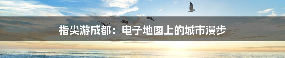 指尖游成都:电子地图上的城市漫步