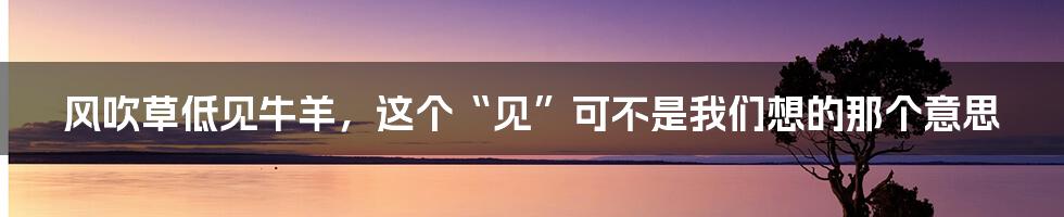 风吹草低见牛羊,这个“见”可不是我们想的那个意思
