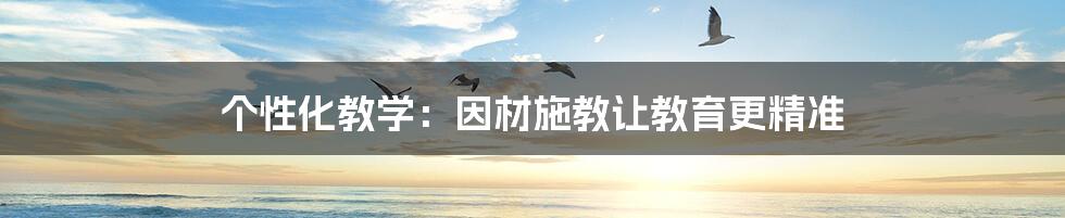 个性化教学：因材施教让教育更精准