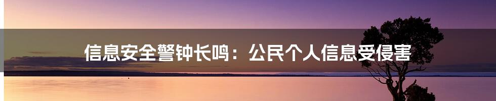 信息安全警钟长鸣:公民个人信息受侵害
