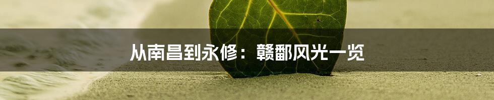 从南昌到永修:赣鄱风光一览