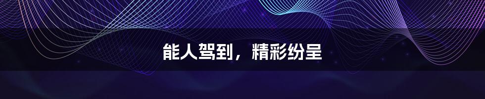 能人驾到，精彩纷呈