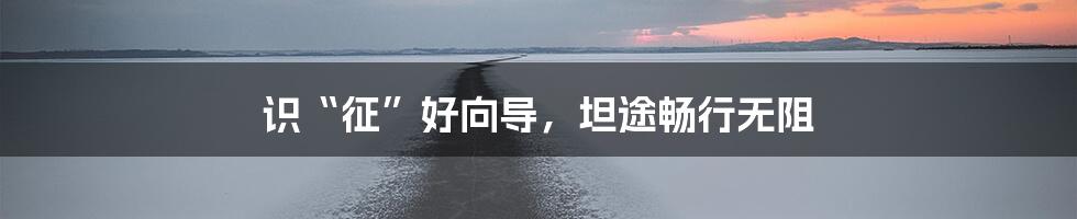 识“征”好向导，坦途畅行无阻