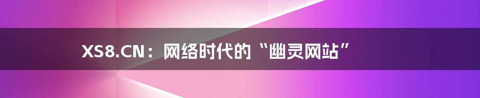 XS8.CN:网络时代的“幽灵网站”