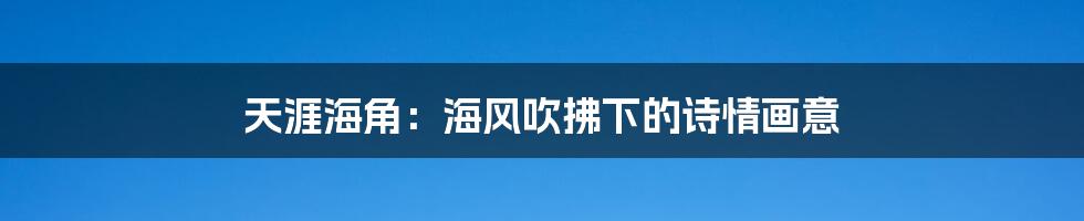 天涯海角:海风吹拂下的诗情画意