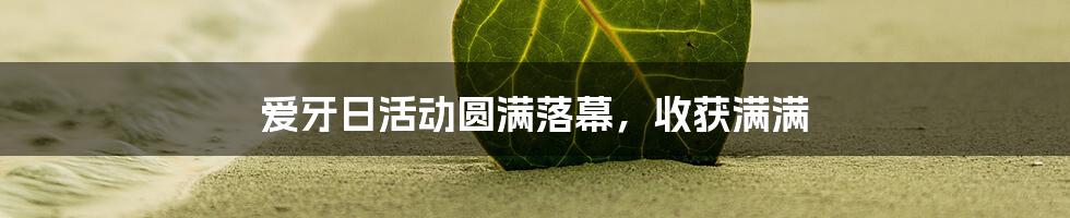 爱牙日活动圆满落幕，收获满满