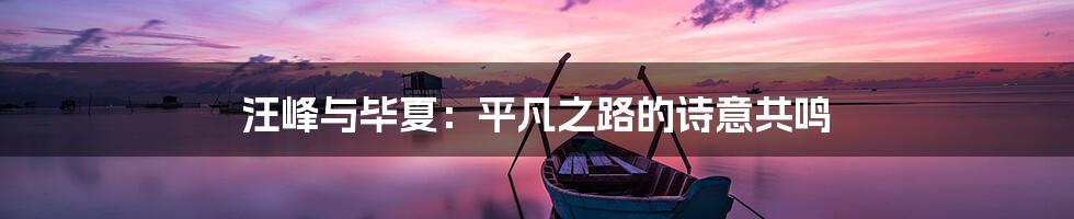 汪峰与毕夏:平凡之路的诗意共鸣